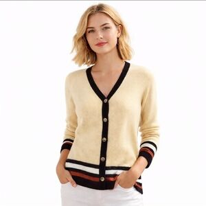 St John Sport V-neck Button-up Cardigan Size S-M Luxury Hamptons